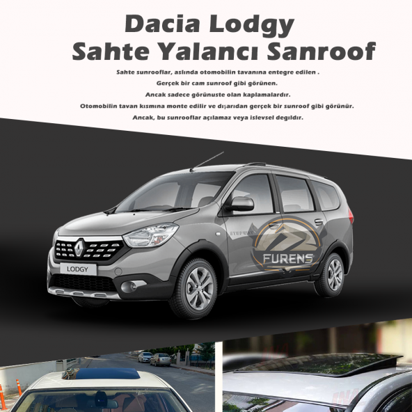 Dacia Lodgy Parlak Siyah Yalancı Çakma Sahte Sunroof ürün görseli 1