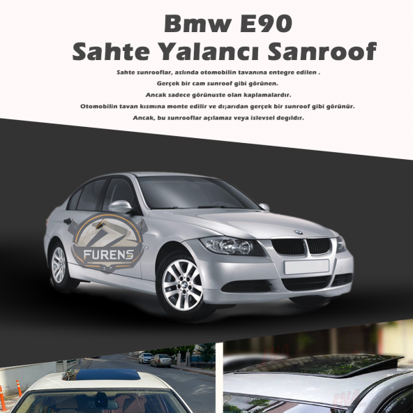Bmw E90 Parlak Siyah Yalancı Çakma Sahte Sunroof ürün görseli 1