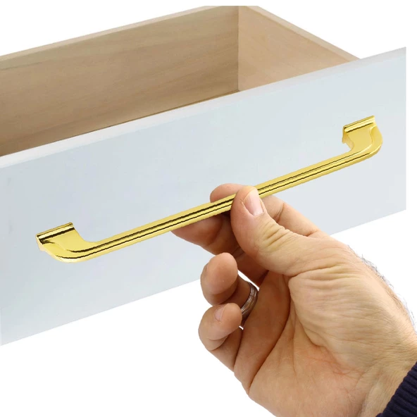 Alperen Gold Altın (224 MM - 22.4 CM) Mobilya Mutfak Dolabı Çekmece Dolap Kulpu Kulbu Metal Kulpları - Resim 3