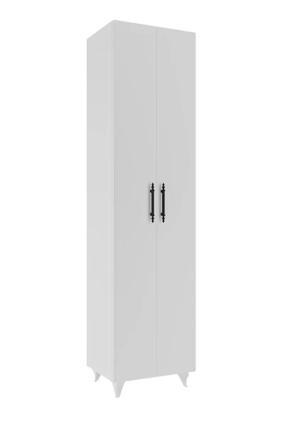 AEKA AE-3085 SELEN ÇOK AMAÇLI DOLAP 7 Raflı, 2 Kapaklı Mutfak Dolabı Kiler Dolabı Banyo Dolabı Beyaz - 6