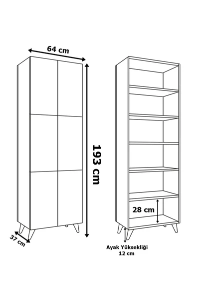AEKA AE-3010 Nehir Beyaz Çok Amaçlı Mutfak Dolabı&Banyo Dolabı,Kiler Dolabı, 6 Kapaklı, 6 Raflı - 4