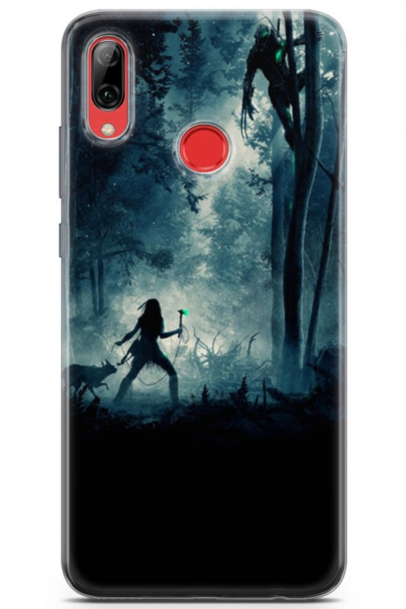 Huawei Y7 2019 Uyumlu Kılıf Supers 01 Prey Telefon Kılıfı Açık Mavi