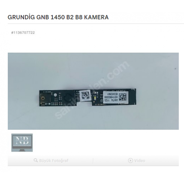 GRUNDİG GNB 1450 B2 B8 KAMERA