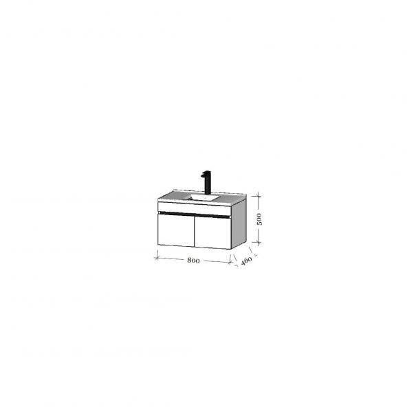 Bagnora Perge 80 cm MDF Beyaz Banyo Dolabı Alt Modül Lavabo - 3