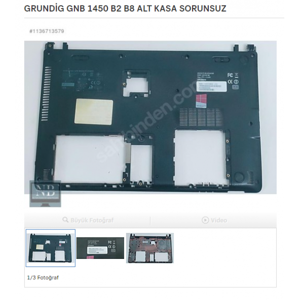 GRUNDİG GNB 1450 B2 B8 ALT KASA SORUNSUZ