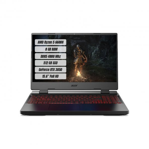 Acer  Nitro 5 AN515-46-R22Y AMD Ryzen 5 6600H 8GB 512GB Nvidia GeForce RTX 3050 (4GB) 15.6" FreeDos - Outlet