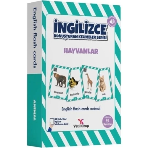 İNGİLİZCE HAYVANLAR KELİME KARTLARI  YETİ KİTAP