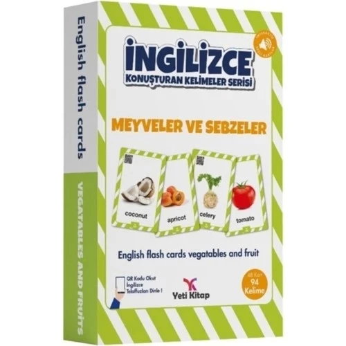 İNGİLİZCE MEYVELER SEBZELER KELİME KARTLARI  YETİ KİTAP