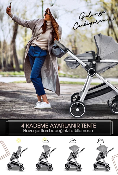8 In 1 Yeni Doğan Set 990 Travel Sistem Bebek Arabası Lorelli Anne Yanı Beşik Oyun Parkı Yatak 370 Ana Kucağı - 6