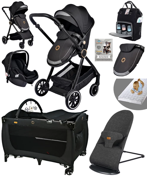 8 In 1 Yeni Doğan Set 990 Travel Sistem Bebek Arabası Lorelli Anne Yanı Beşik Oyun Parkı Yatak  370 Ana Kucağı - 2