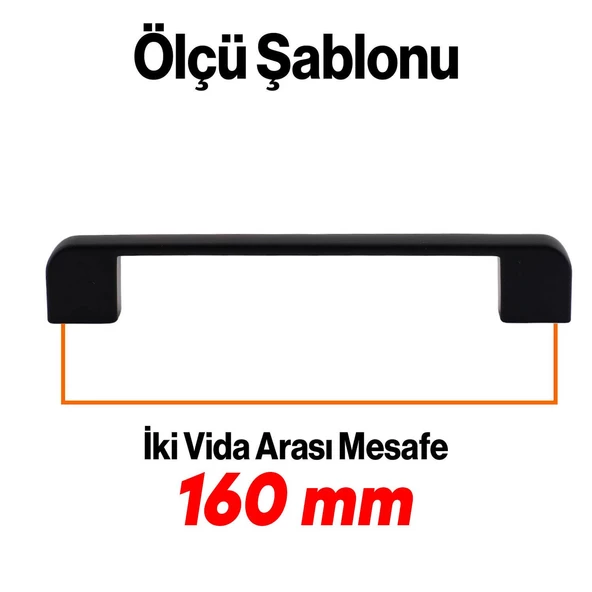 10 Adet Gölcük Oval Siyah Mobilya Mutfak Dolap Çekmece Dolabı Metal Kulpu Kulbu Kulpları 160 Mm - 4