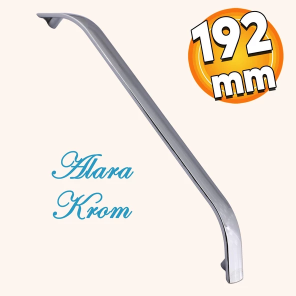 Alara Mobilya Mutfak Dolabı Çekmece Dolap Kapak Kulpu Düz Metal Kulp Kulbu Kulpu 192 mm Krom