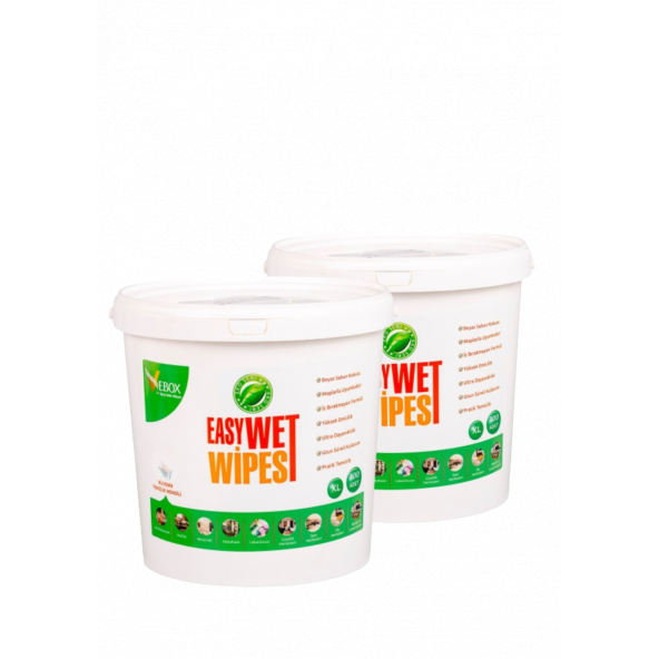 Vebox Easy Wet Wipes Kova Islak Mendil - Yüzey Temizleme Havlusu Beyaz Sabun Kokulu Eko 2'li 600 Yaprak - 2