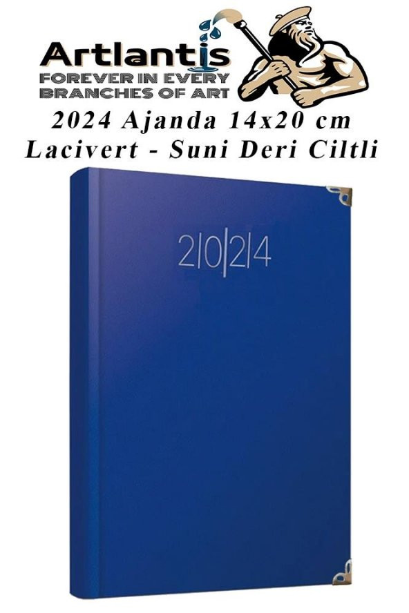 2024 Ajanda Lacivert 14x20 cm Çizgili 1 Adet Günlük Planlayıcı Suni Deri Ciltli Ajanda 2024 Ofis Okul Büro