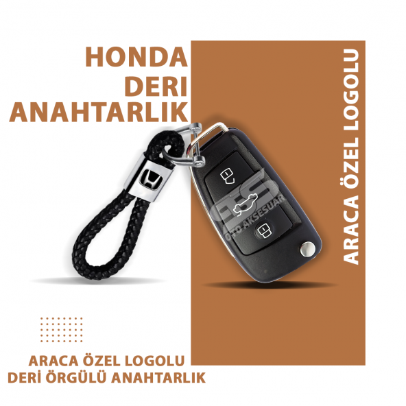 Honda Gerçek Deri Örgü Anahtarlık