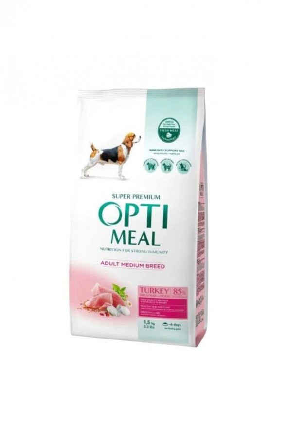 OptiMeal Hindi Etli Orta Irk Yetişkin Köpek Maması 1,5 Kg ürün görseli 1