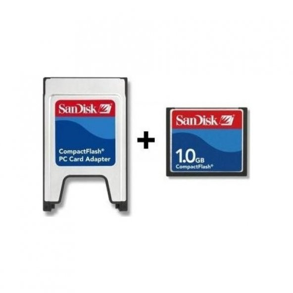 Sandisk 1 Gb Compact Flash Hafıza Kartı + Pcmcıa Kart Okuyucu