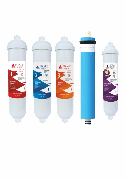 Piksel Aqua 5 Aşamalı HID Membranlı Su Arıtma Cihazı Filtre Seti