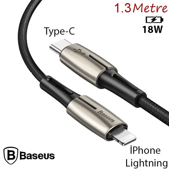 Baseus Waterdrop Type-C To İPhone PD18W Hızlı Şarj Kablosu 1.3M