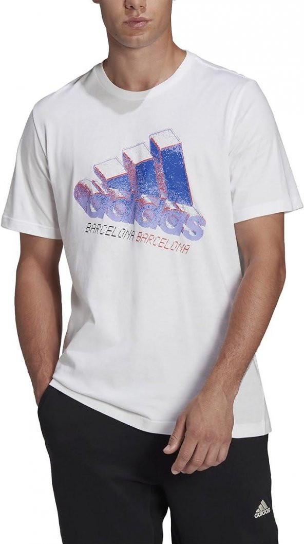 Adidas HG8850 Barce Logo 1 Short Sleeve Erkek Tişört - 6