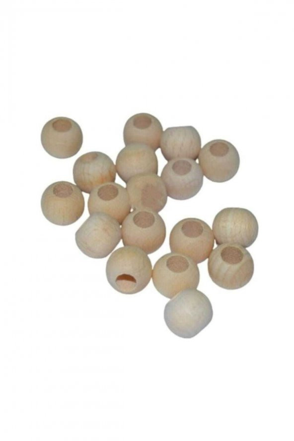 Ham Ahşap Boncuk 14 Mm 1 Kg. (±1000 Adet)