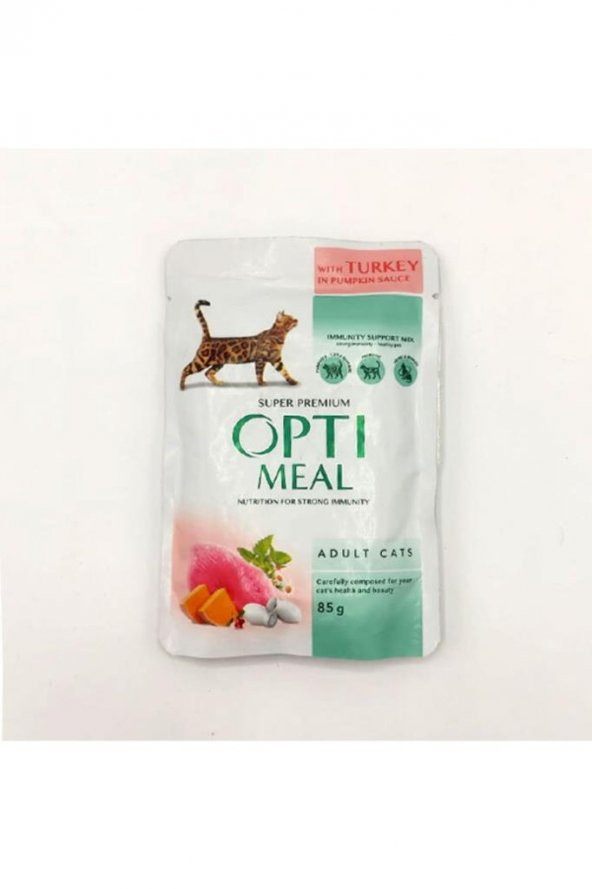 OptiMeal Hindili Ciğerli Balkabağı Soslu Kedi Konservesi 85 gr