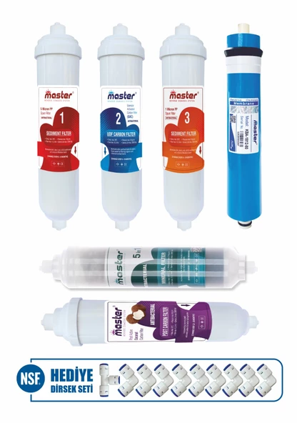 Master 10 Aşamalı Master Membranlı Su Arıtma Cihazı Filtre Seti
