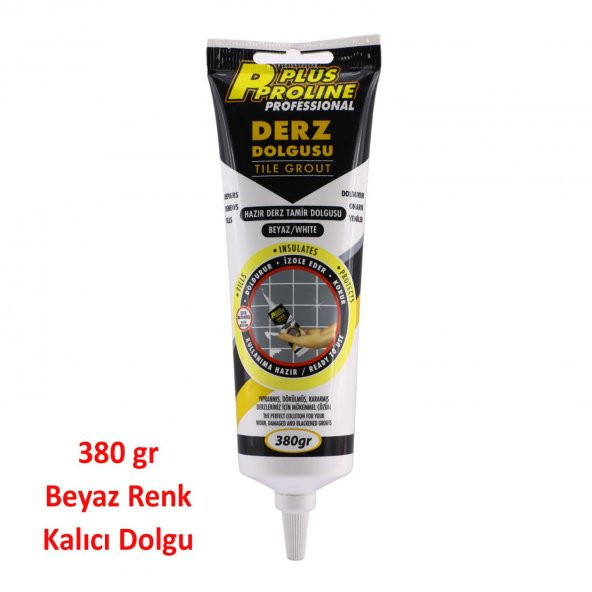 Plus Proline Derz Dolgu 380 Gr Beyaz Kuruyan Su Bazlı Kokusuz Kalıcı Derz Kalemi Beyaz (2Li SET) - 5