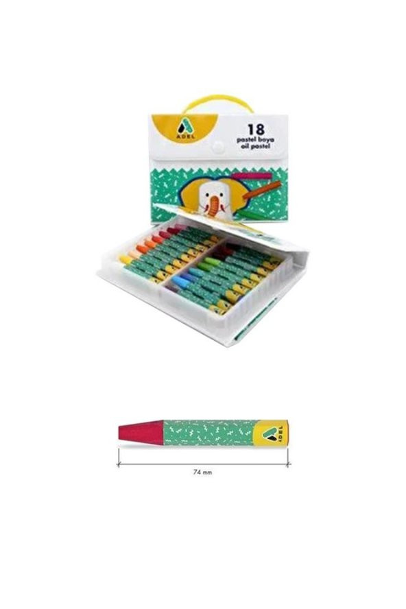 Pastel Boya 18 Renk Plastik Çantalı 1 Paket 18 li Pastel Boya Canlı Renkler - 2