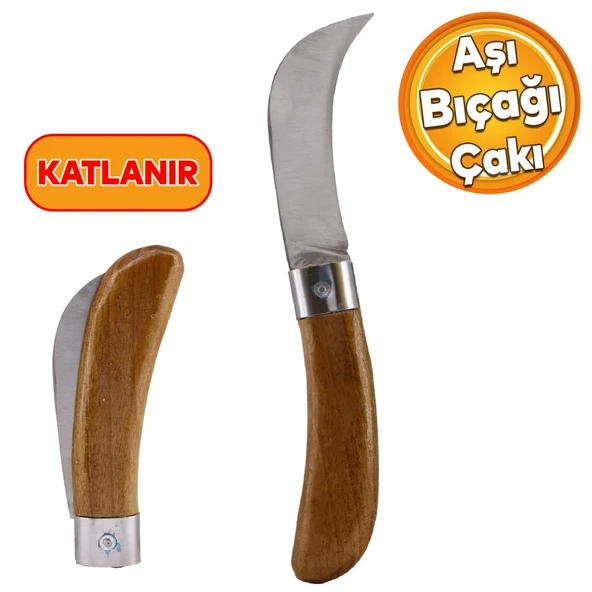 Fidan Aşı Bıçağı Eğri Uçlu Bağ Bıçağı Çakısı + Aşı Bandı + Aşı Macunu (3'LÜ SET) - 2
