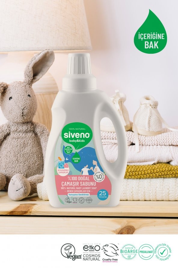 Siveno %100 Doğal Bebek Çamaşır Sabunu Kendinden Yumuşatıcılı Bitkisel Deterjan Konsantre Vegan 750 ml - 6
