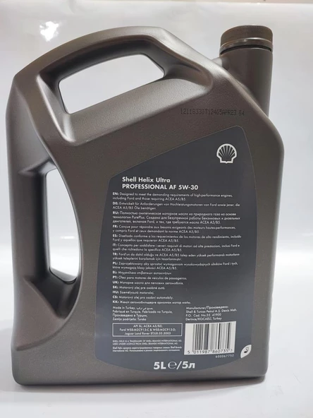 Shell Helix Ultra Pro AF 5W-30 5 lt Motor Yağı - 3