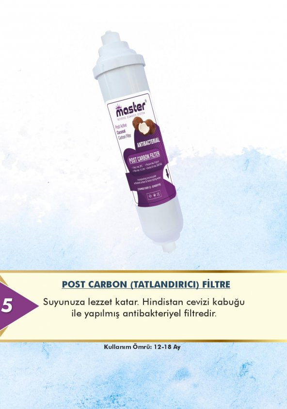 Master Su Arıtma Cihazı 4Lü Filtre Seti Ön Üç Filtre ve Tatlandırıcı - 3