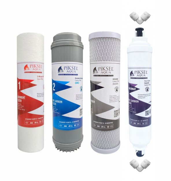 Açık Kasa Su Arıtma Cihazı 4lü Filtre Seti Ön Üç Filtre ve Tatlandırıcı