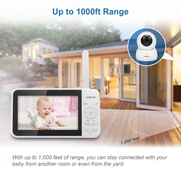 VTech VM924-2 Uzaktan Pan-Tilt-Zoom 2 Kameralı Video Monitörü - 5 Inc - 3