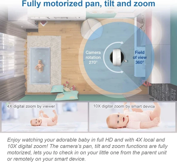 VTech RM7764-2HD 1080p Akıllı WiFi Uzaktan Erişim - 2 Kamera - 3