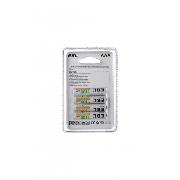EBL 1100 mAh NiMH İnce Kalem Pil AAA 4'lü - 2
