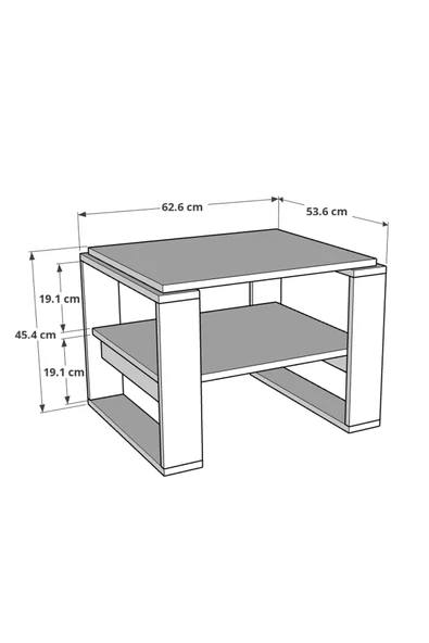 Dikdörtgen Orta Sehpa Raflı Atlantik Çam - 3