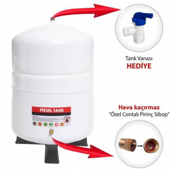 Su Arıtma Cihazı Tankı 12 Litre (3.2 Galon) Çelik Tank