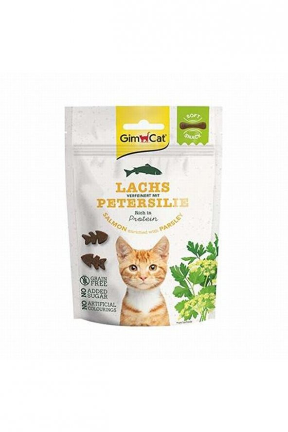 Gimcat Tahılsız Somon ve Maydonozlu 60 gr Atıştırmalık Kedi Ödül Bisküvisi