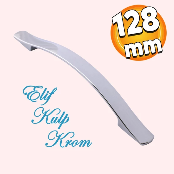 Elif Mobilya Mutfak Dolabı Çekmece Dolap Kapak Kulpu Düz Metal Kulp Kulbu Kulpu 128 Mm Krom