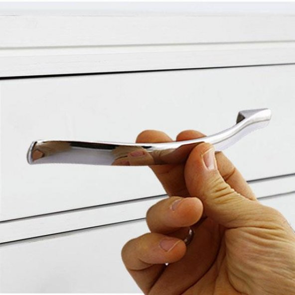 Elif Mobilya Mutfak Dolabı Çekmece Dolap Kapak Kulpu Düz Metal Kulp Kulbu Kulpu 192 Mm Krom - 4