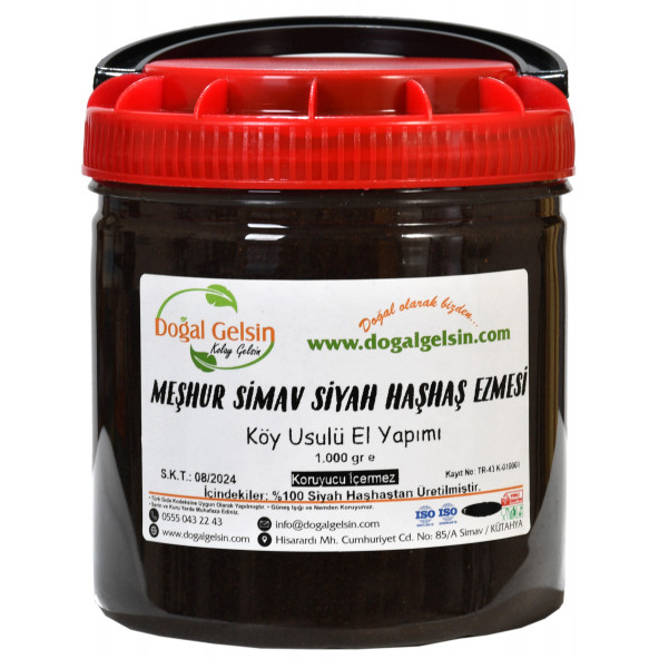 Doğal Gelsin Meşhur Simav Siyah Haşhaş Ezmesi - 1.000 gr