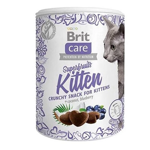 Brit Care Süper Fruits Hindistan Cevizli ve Yaban Mersinli Yavru Kedi Ödül Maması 1 Adet 100 Gr ürün görseli 1