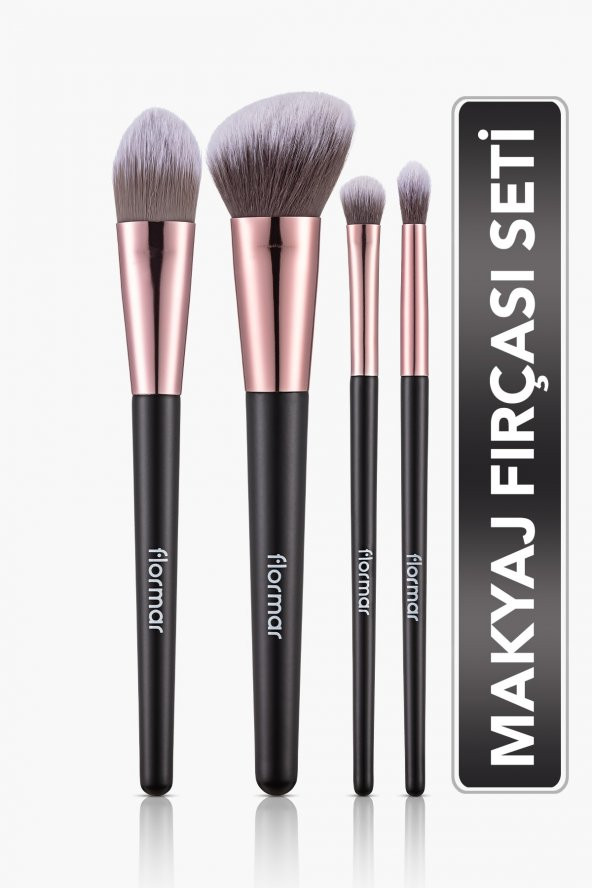 Flormar 4'lü Makyaj Fırçası Seti (Allık-Fondöten-Far-Crease) - Makeup Brush Set - 012 -