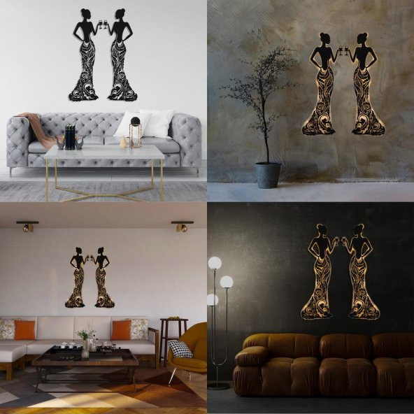 Veraart Işıklı  Kadın Temalı Tablo Bloom Dekoratif Gece Lambası 85 cm 2 Adet - 8