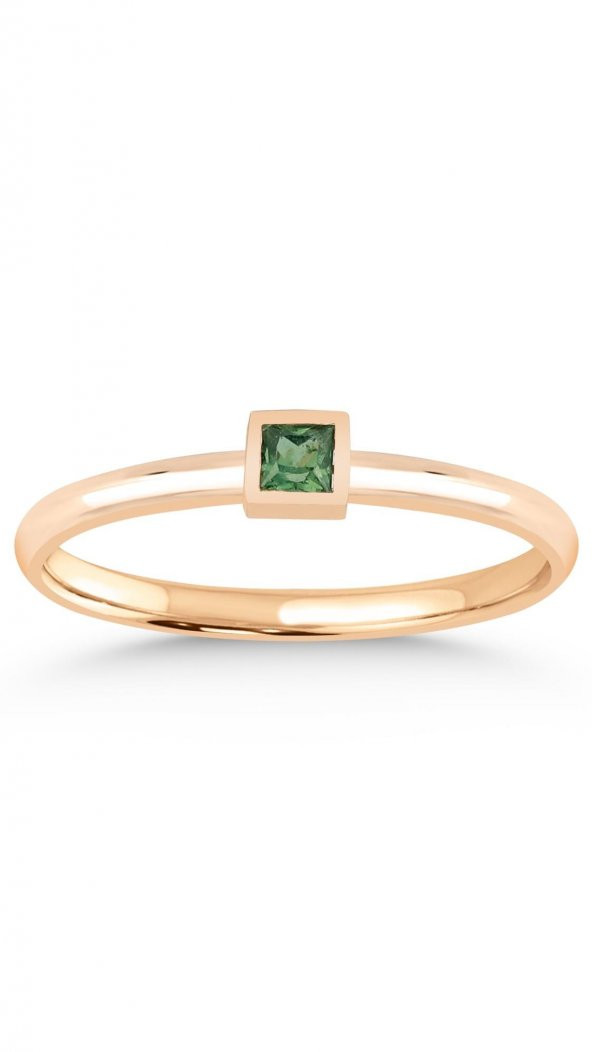 Minimal Yeşil Multi safir Yüzük 0.09 Karat - 4