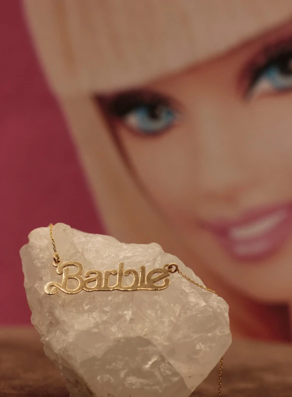 14 Ayar Altın Barbie İsim Kolye - 2