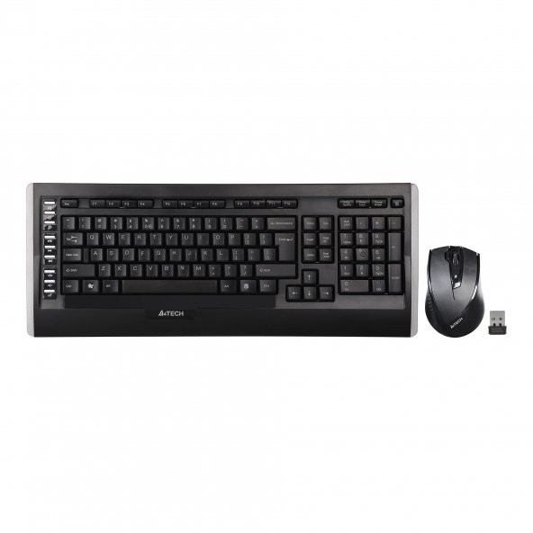 A4 Tech 9300F Kablosuz Q Trk V-Track Mouse Siyah Multimedya Klavye - Mouse Set