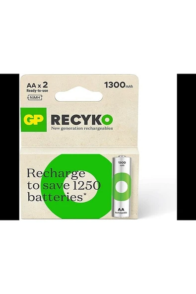 GP 2Z RC Şarj Edilebilir AA Kalem Pil - 1.2V - 1300mAh - 2